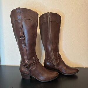 Söfft Brown Leather Tall Boots Size 6.5 Medium